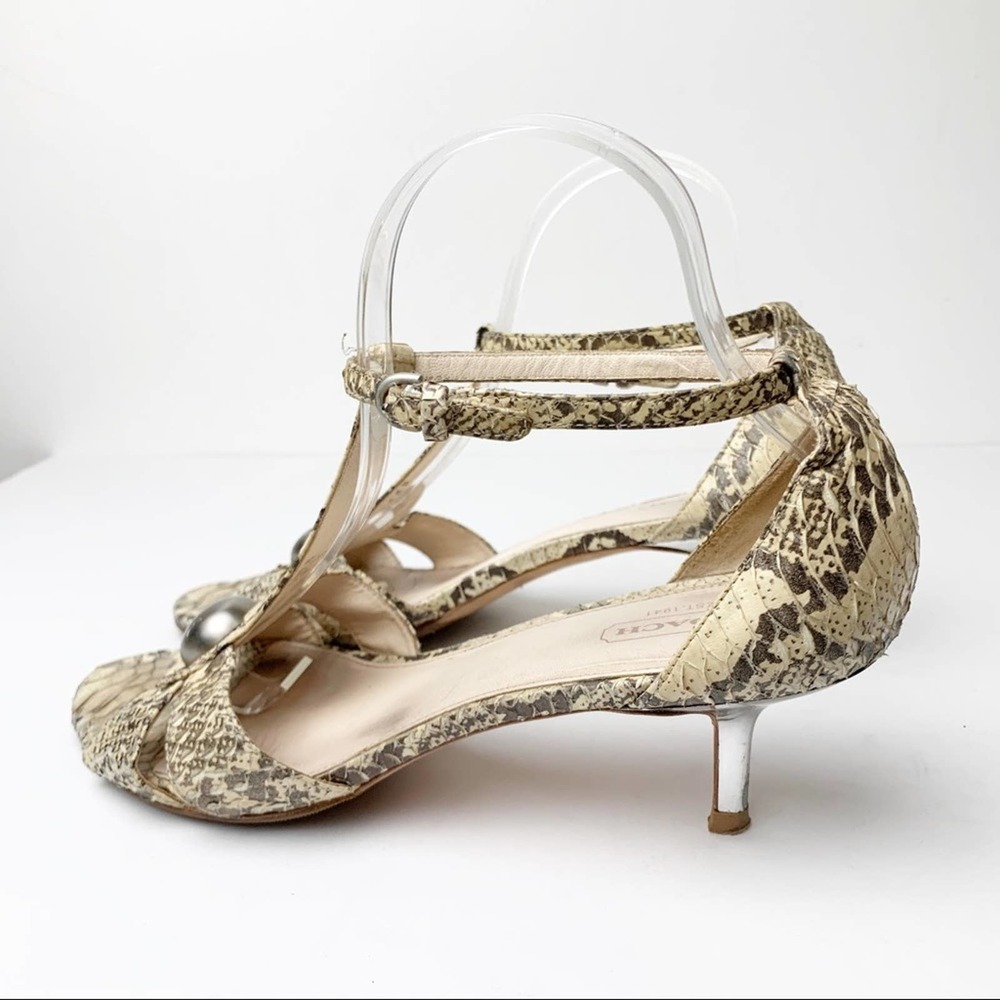Coach Python Print Snakeskin Heels Sz 8.5 - image 4